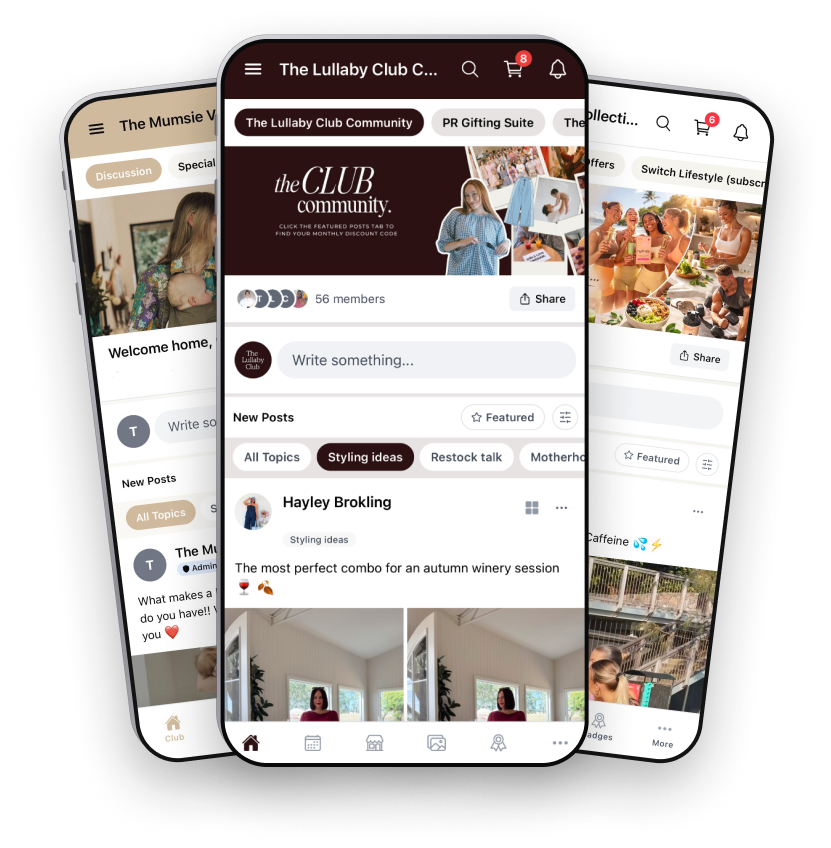 InClub on mobile — your favourite brand communities, one app